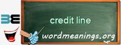 WordMeaning blackboard for credit line